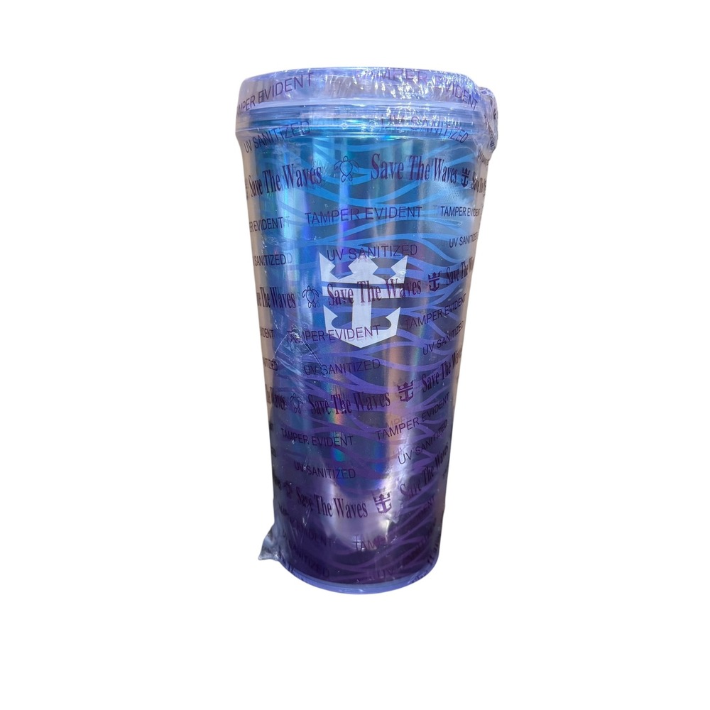 Royal Caribbean Coca-Cola Tumbler Save The Waves Iridescent Blue‎ Purple Sealed